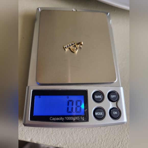 14K Gold Initial “P” Pendant with Diamond Accents - Picture 2 of 5